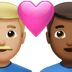 👨🏼‍❤️‍👨🏾 couple with heart: man, man, medium-light skin tone, medium-dark skin tone display on Apple